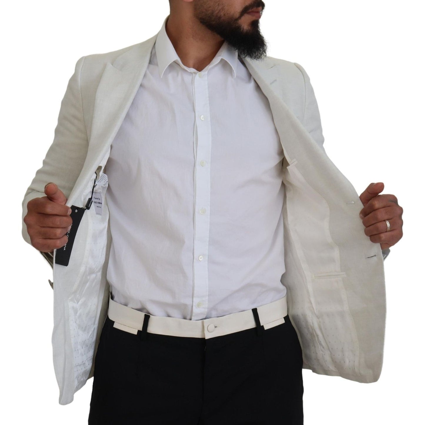 Dolce & Gabbana Elegant White Sicilia Single Breasted Blazer Dolce & Gabbana