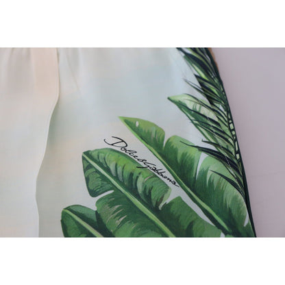 Dolce & Gabbana White Floral Printed Men Jogger Pants