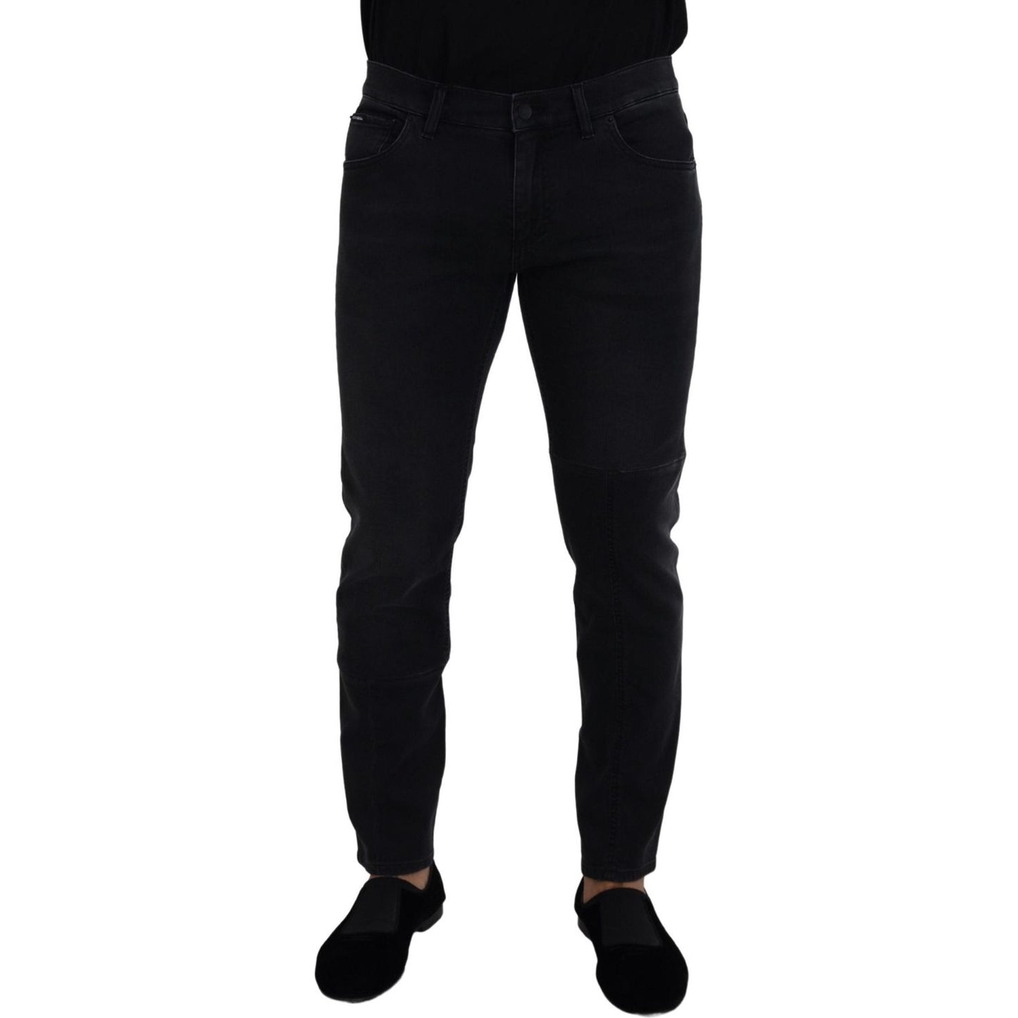 Dolce & Gabbana Sleek Black Cotton Blend Denim Pants Dolce & Gabbana