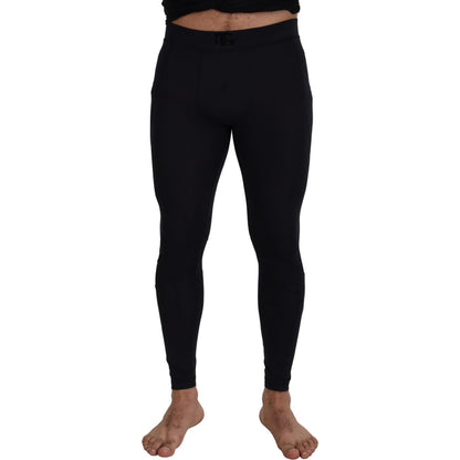 Dolce & Gabbana Black Nylon Slim Fit Stretch Pants