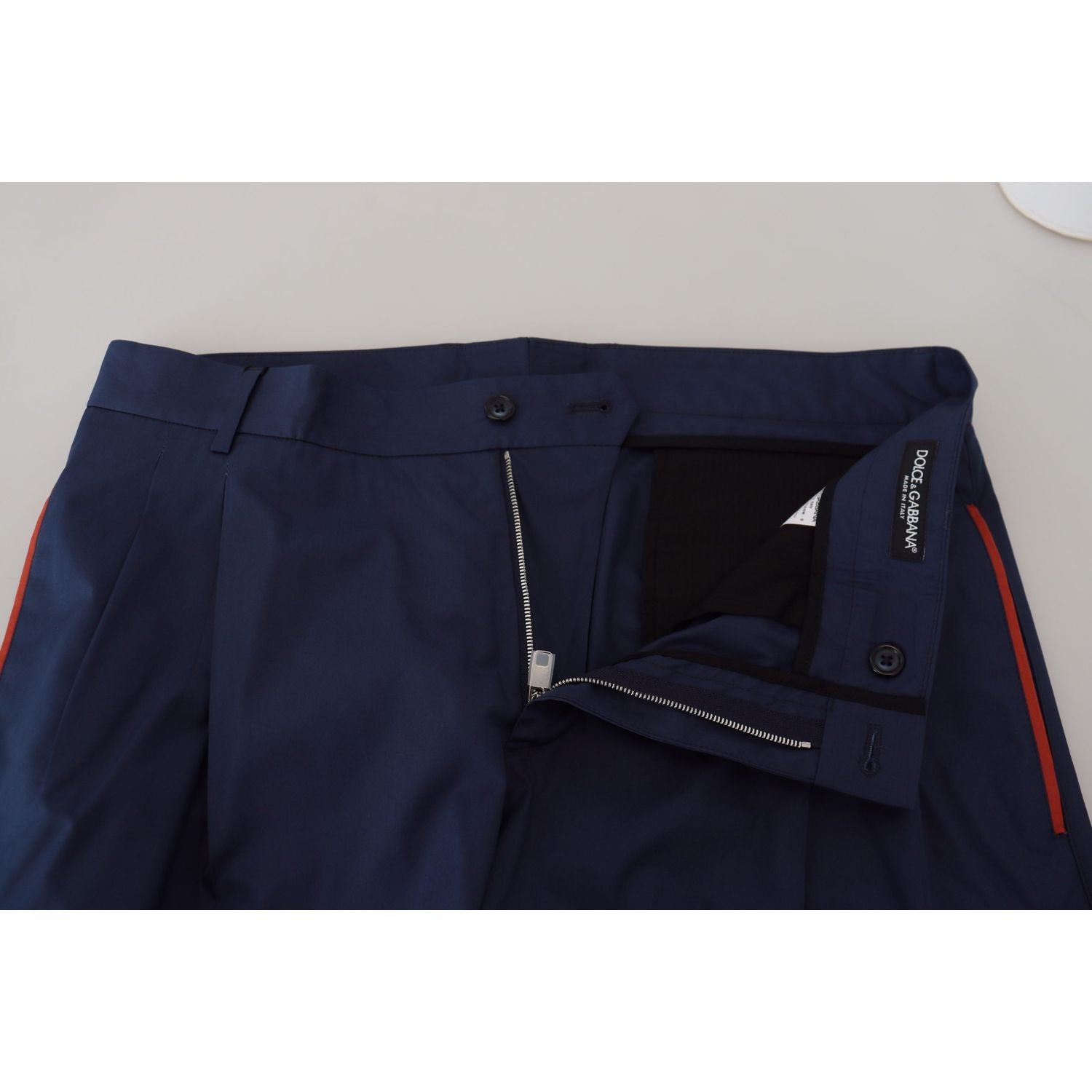 Dolce & Gabbana Blue Cotton Chino Formal Pants