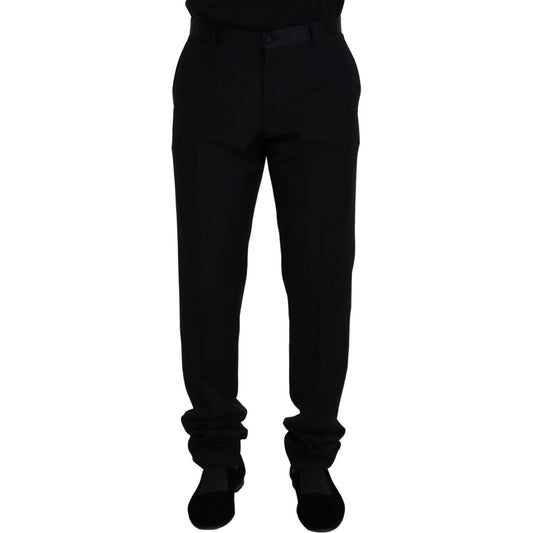 Dolce & Gabbana Elegant Black Virgin Wool Blend Trousers Dolce & Gabbana