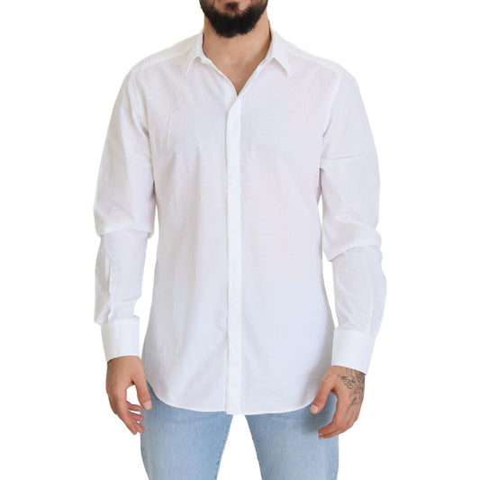 Dolce & Gabbana Elegance Reimagined White Cotton Dress Shirt Dolce & Gabbana