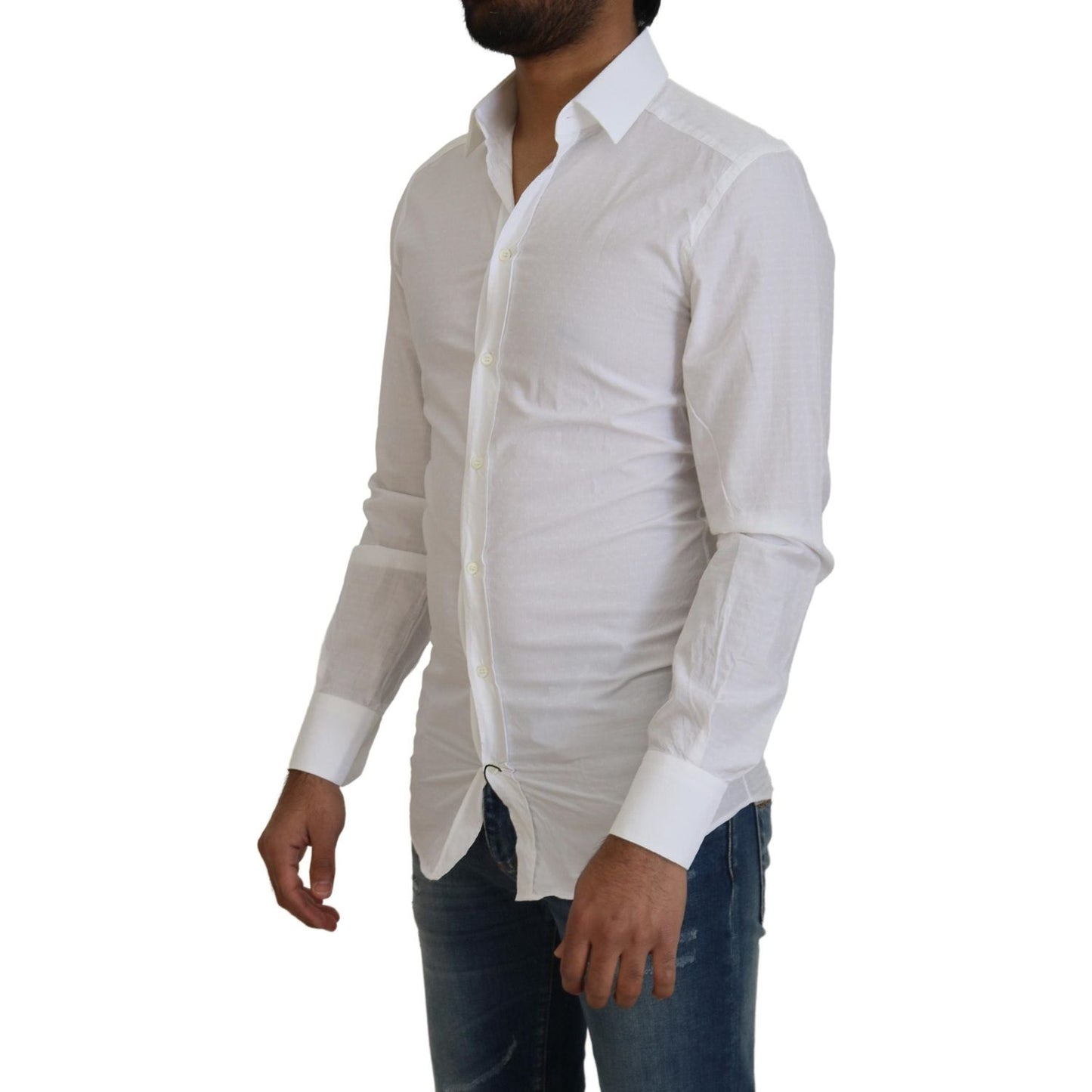 Dolce & Gabbana Elegant White Cotton Dress Shirt Slim Fit Dolce & Gabbana