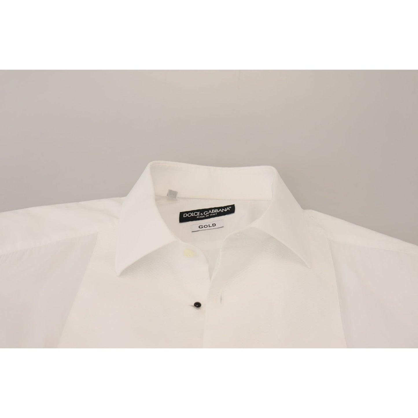 Dolce & Gabbana Elegant White Cotton Poplin Slim Fit Shirt Dolce & Gabbana