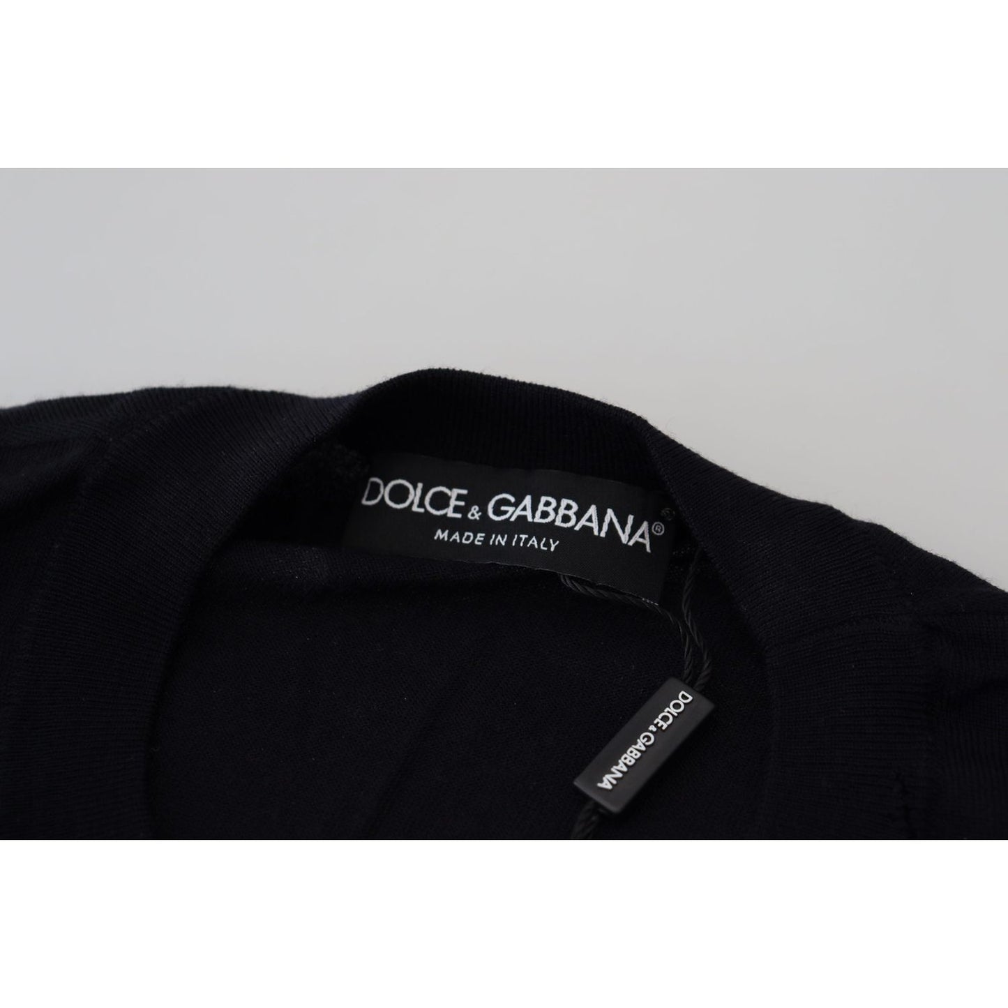 Dolce & Gabbana Elegant Black Virgin Wool Pullover Sweater Dolce & Gabbana