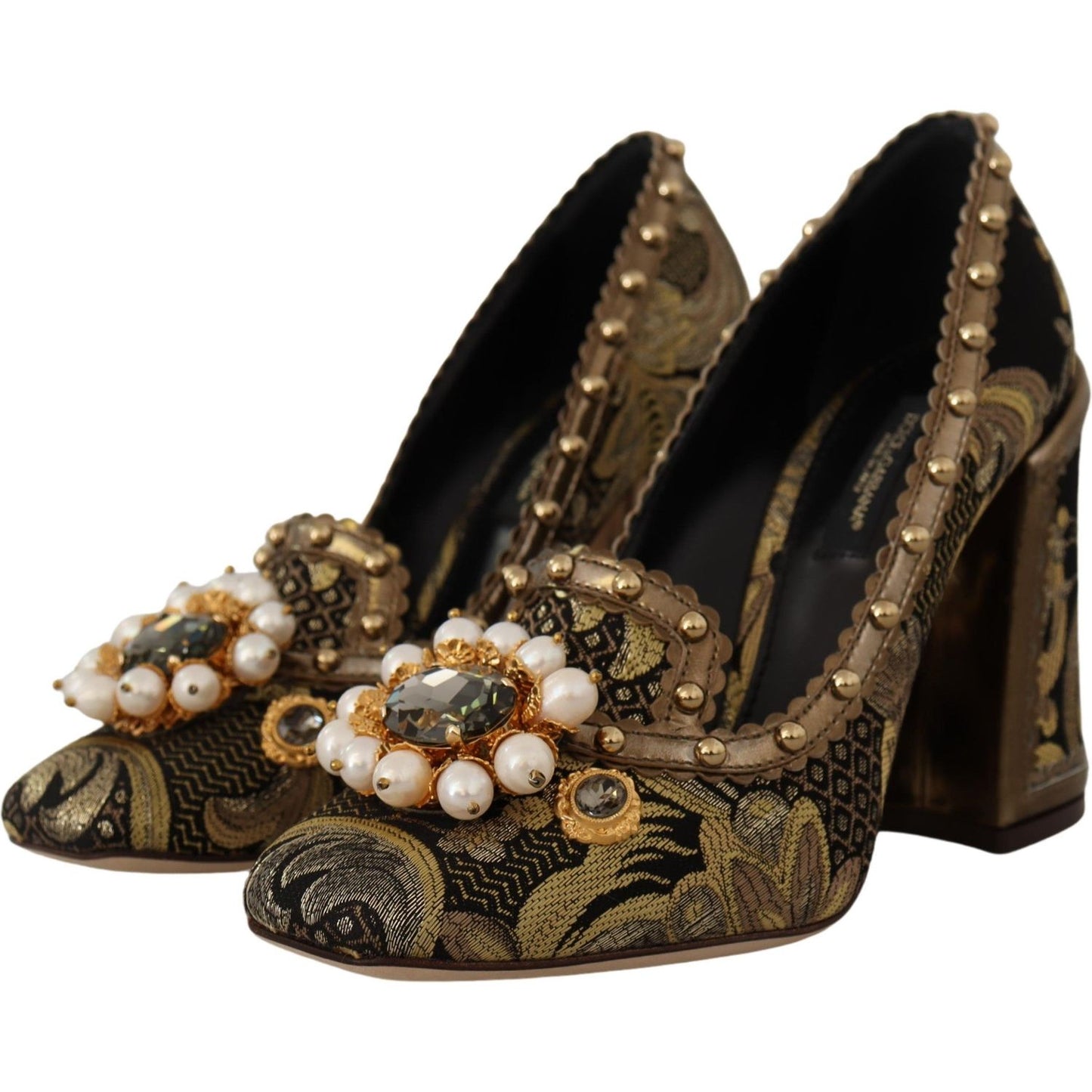 Dolce & Gabbana Elegant Gold Jacquard Brocade Pumps Dolce & Gabbana