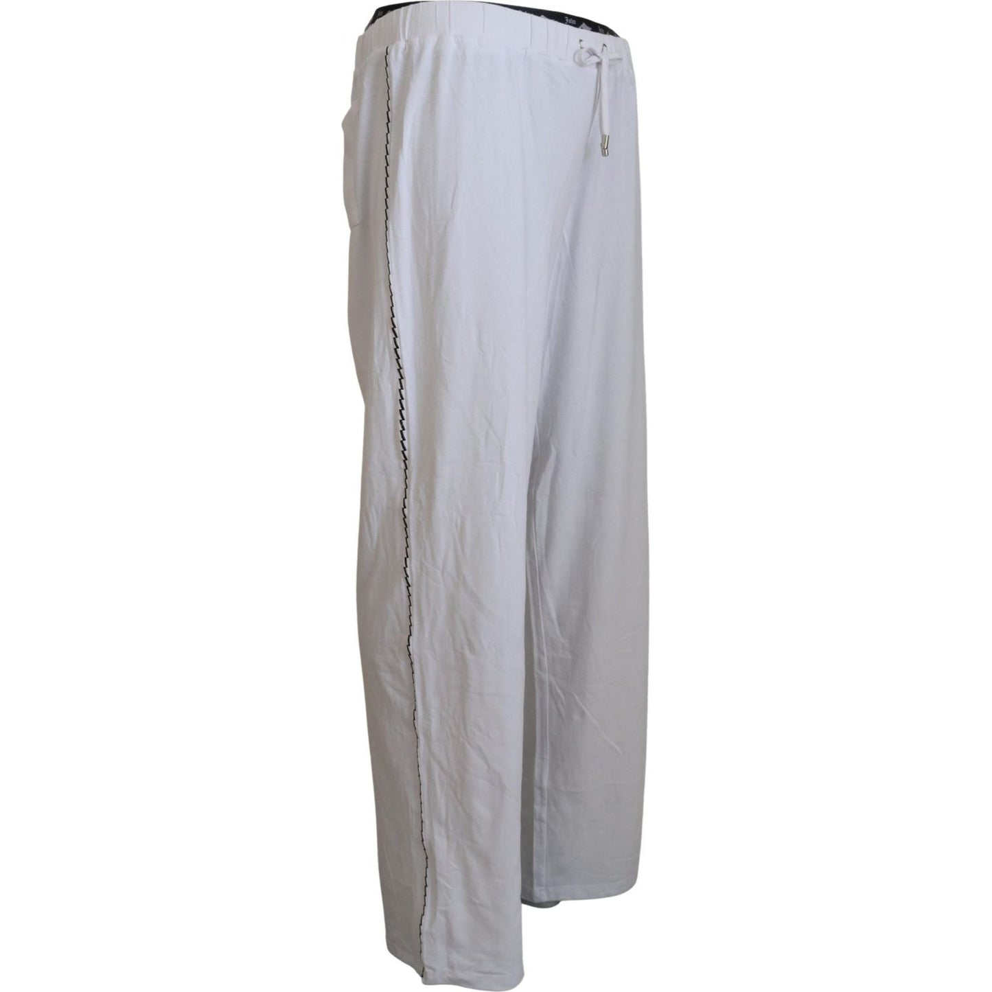 John Galliano Elegant Wide Leg Cotton Pants John Galliano