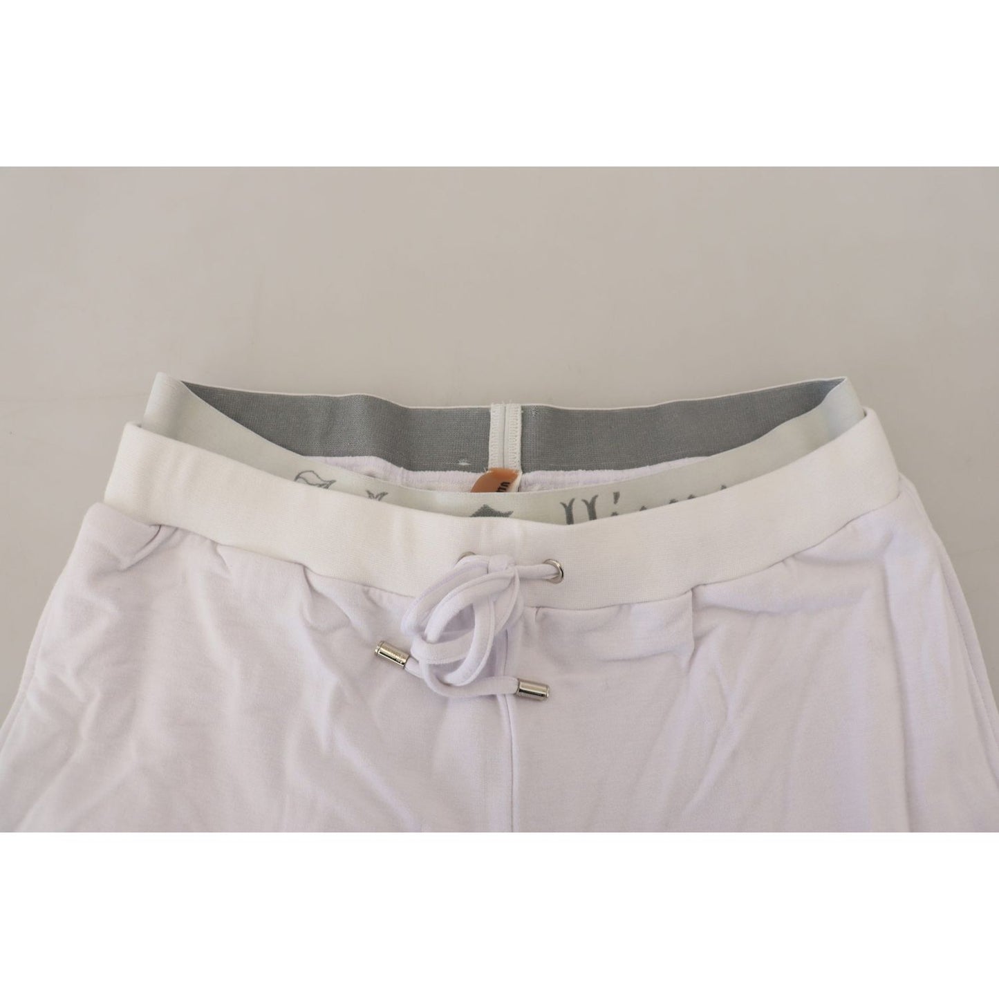 John Galliano White Cotton Logo Mens Jogger Pants