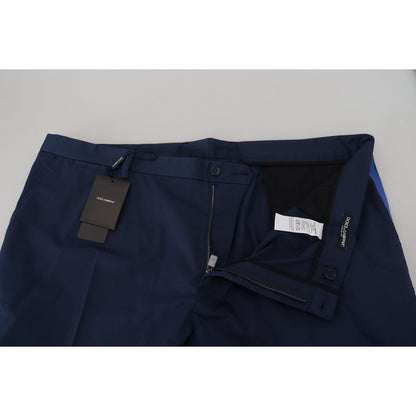 Dolce & Gabbana Blue Cotton Men Cropped Pants