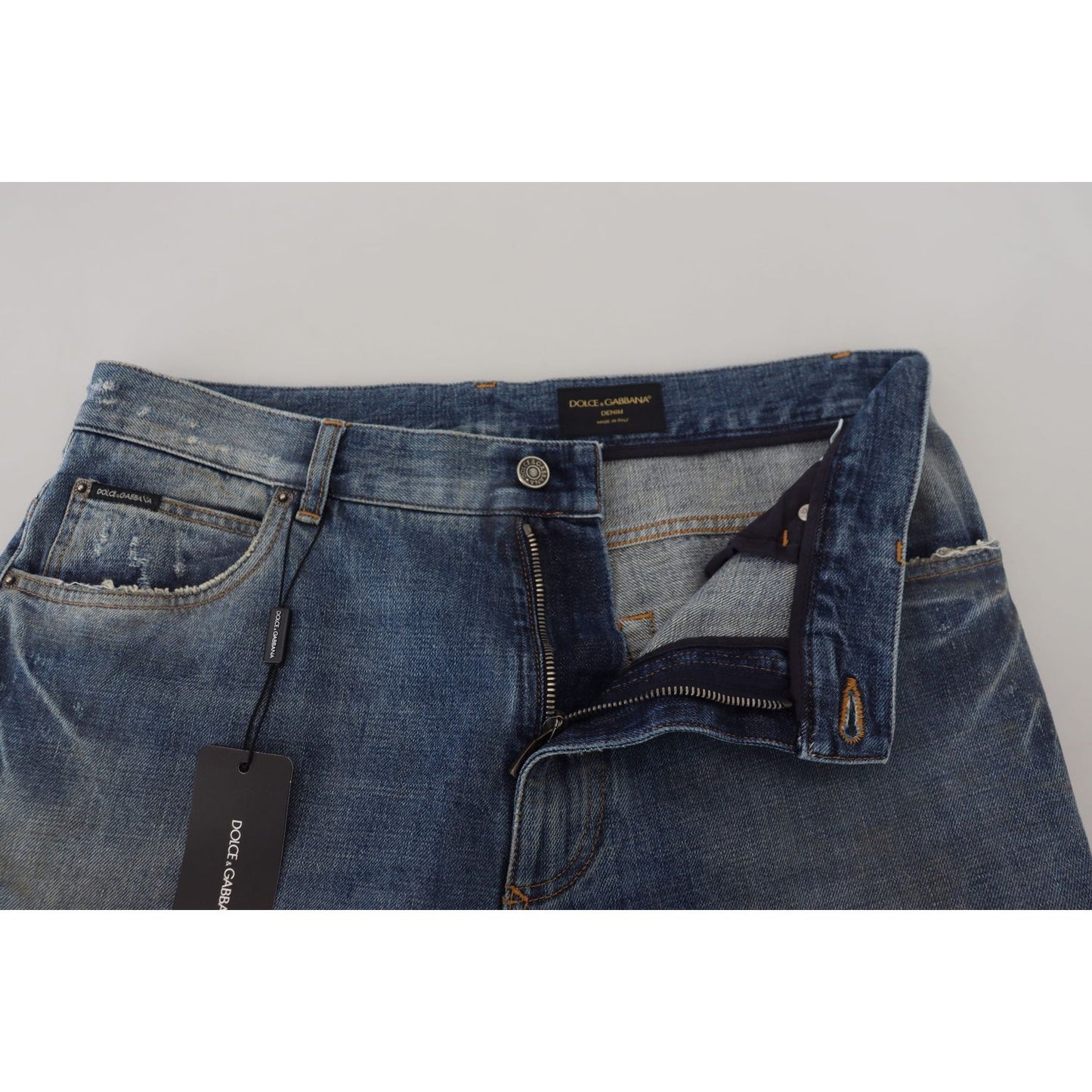 Dolce & Gabbana Stunning Tattered Denim Italian Jeans Dolce & Gabbana