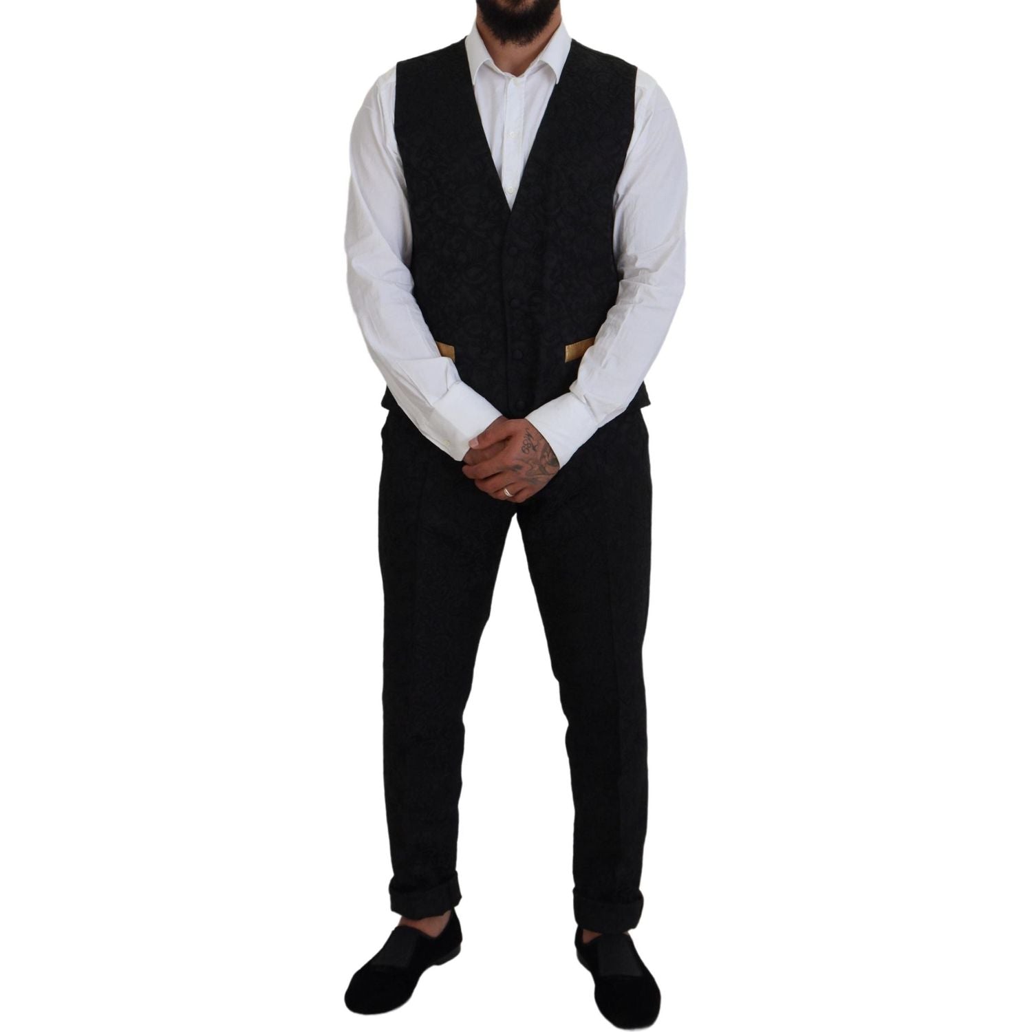 Dolce & Gabbana Black Gold Fantasy Tuxedo Slim Fit Suit