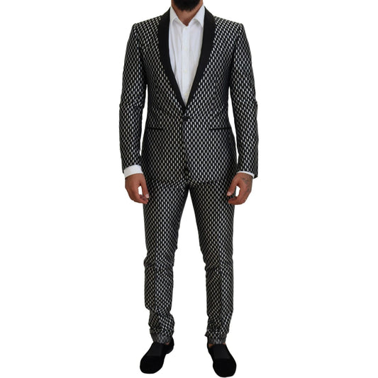 Dolce & Gabbana Elegant Black Silk Blend Slim Fit Suit Dolce & Gabbana