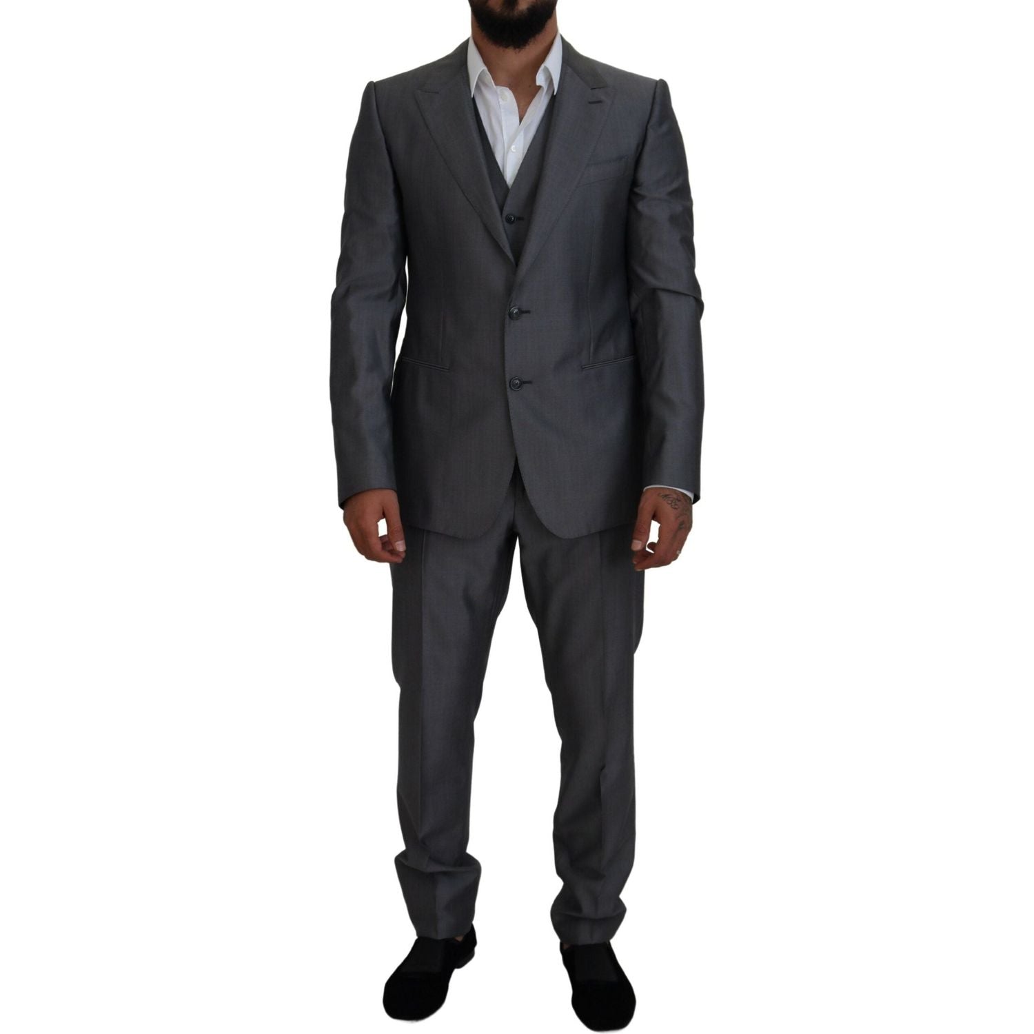 Dolce & Gabbana Gray SICILIA 3 Piece Slim Fit Suit