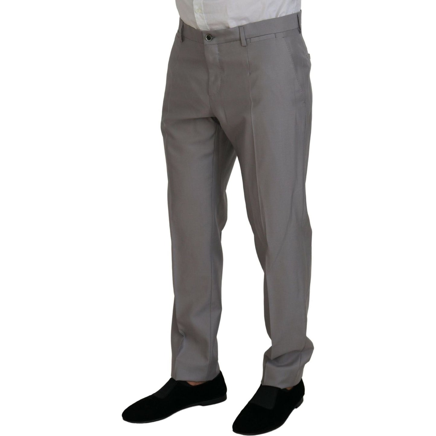 Elegant Silver Slim Fit Three-Piece Suit