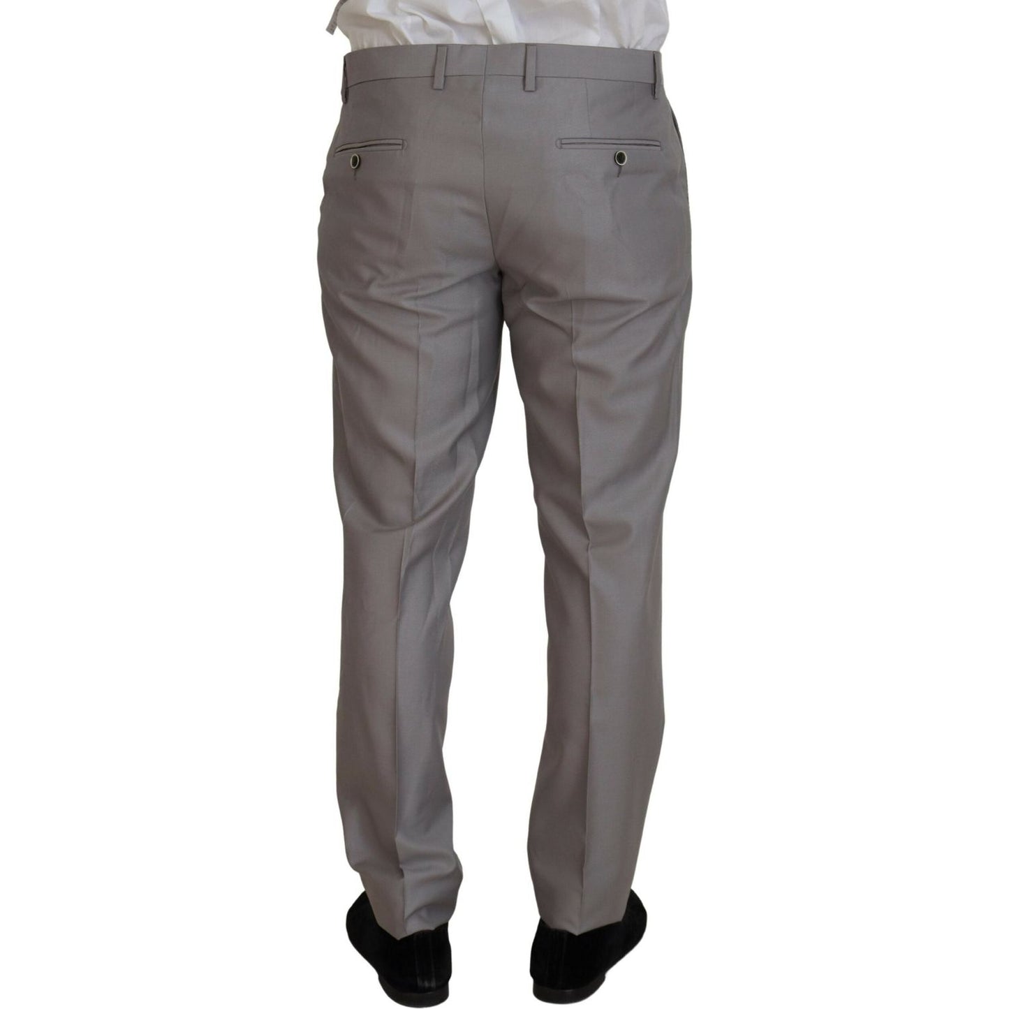 Elegant Silver Slim Fit Three-Piece Suit