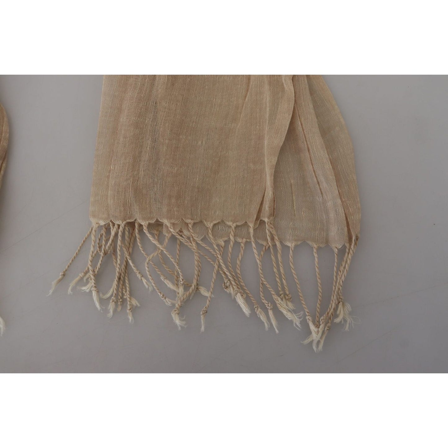 Costume National Chic Beige Fringed Scarf for Women Costume National