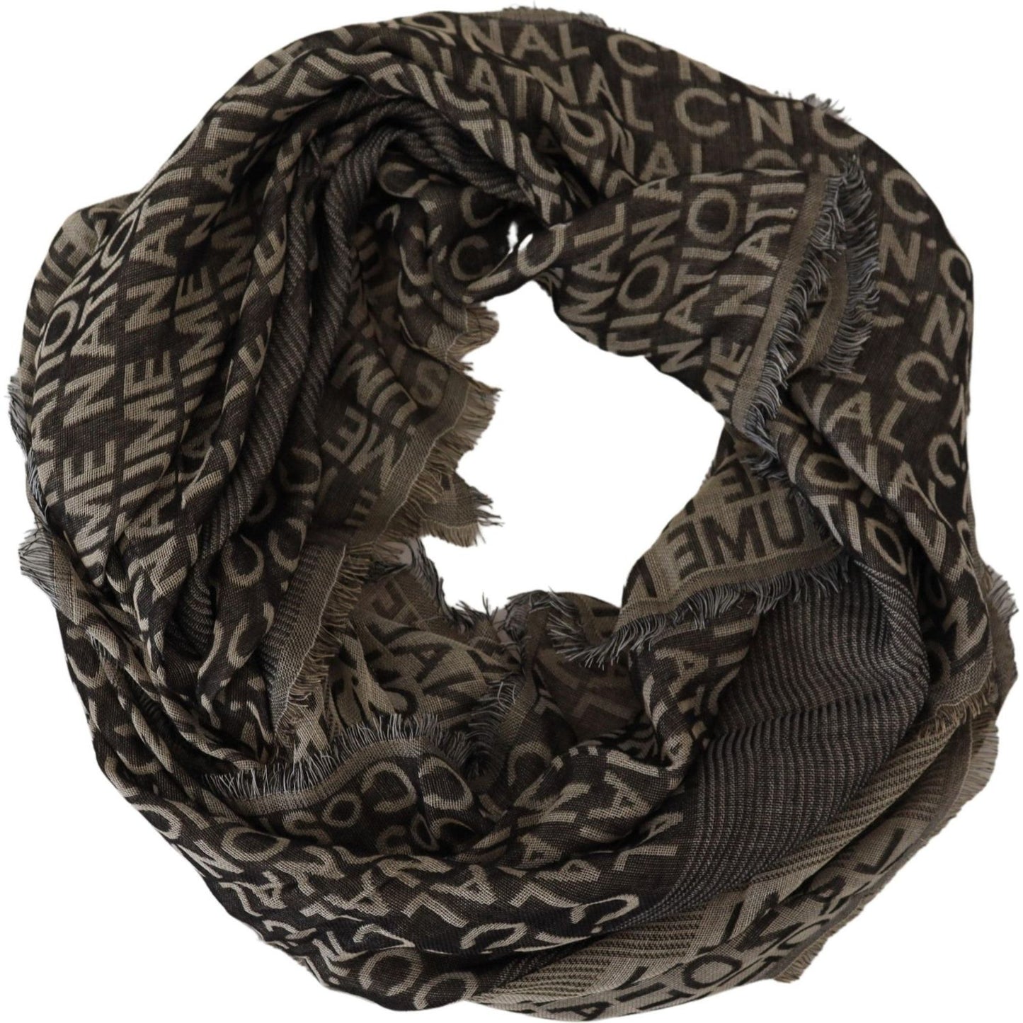Costume National Gray Logo Knit Neck Wrap Shawl Scarf1728,67345645728,Accessories,Costume National,Material: 97% Viscose 3% Silk,New with tags,Scarves - Accessories,Scarves - Scarves - Accessories,Scarves - Women - Accessories,Women,Women - Accessories
