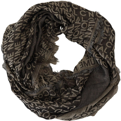 Costume National Gray Logo Knit Neck Wrap Shawl Scarf1728,67345645728,Accessories,Costume National,Material: 97% Viscose 3% Silk,New with tags,Scarves - Accessories,Scarves - Scarves - Accessories,Scarves - Women - Accessories,Women,Women - Accessories