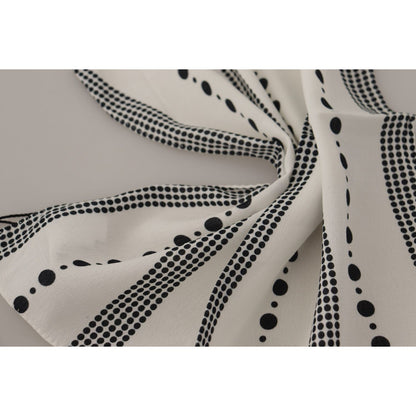Dolce & Gabbana White Dotted Stripes Square Handkerchief Viscose Scarf 1728,67345645728,Accessories,Dolce & Gabbana,Material: 100% Viscose,Men - Accessories,New with tags,Scarves - Accessories,Scarves - Scarves - Accessories,Scarves - Women - Accessories,