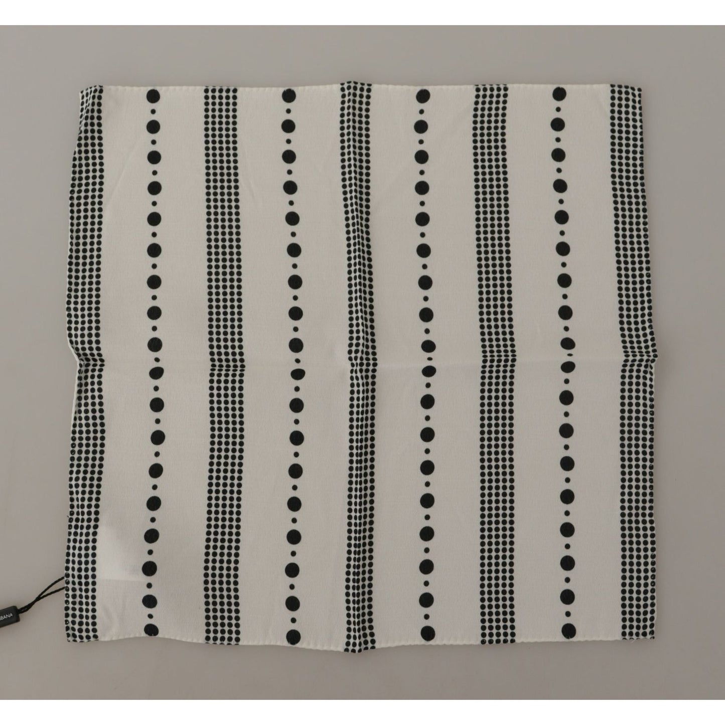 Dolce & Gabbana White Dotted Stripes Square Handkerchief Viscose Scarf 1728,67345645728,Accessories,Dolce & Gabbana,Material: 100% Viscose,Men - Accessories,New with tags,Scarves - Accessories,Scarves - Scarves - Accessories,Scarves - Women - Accessories,