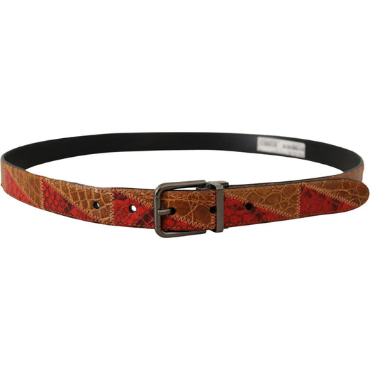 Dolce & Gabbana Multicolor Exotic Vintage Chrome Buckle Belt