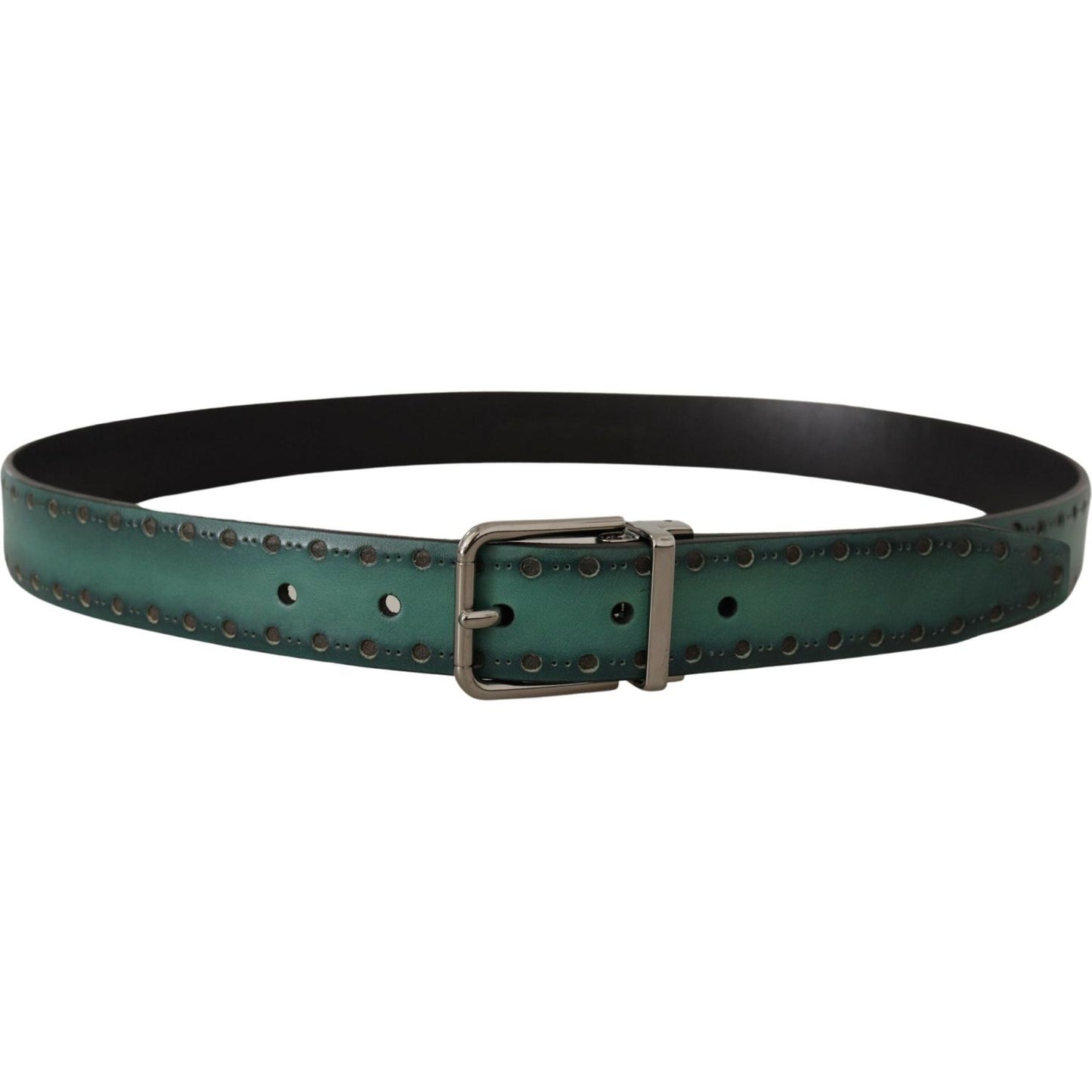 Dolce & Gabbana Elegant Leather Belt with Silver Tone Buckle Dolce & Gabbana