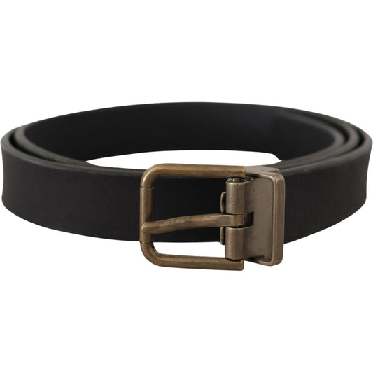 Dolce & Gabbana Black Leather Brass Metal Grain Buckle Classic Belt1728,67345645728,90 cm / 36 Inches,Accessories,Belts - Accessories,Belts - Men - Accessories,Black,Dolce & Gabbana,Material: Leather,Men,Men - Accessories,New with tags,Regular Belts - Bel
