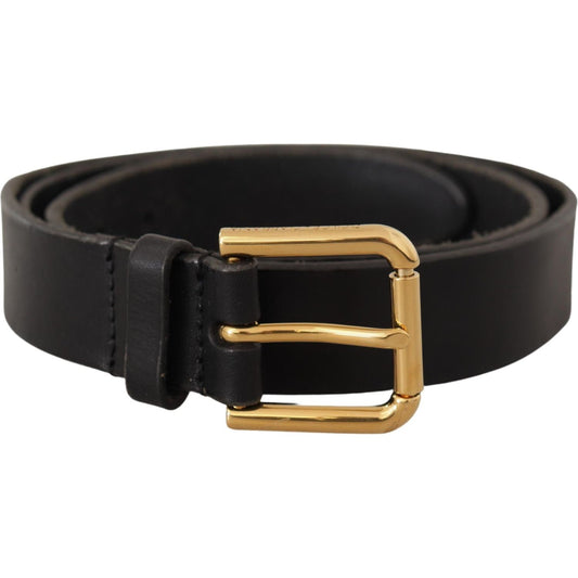 Dolce & Gabbana Elegant Leather Belt with Metal Buckle Dolce & Gabbana