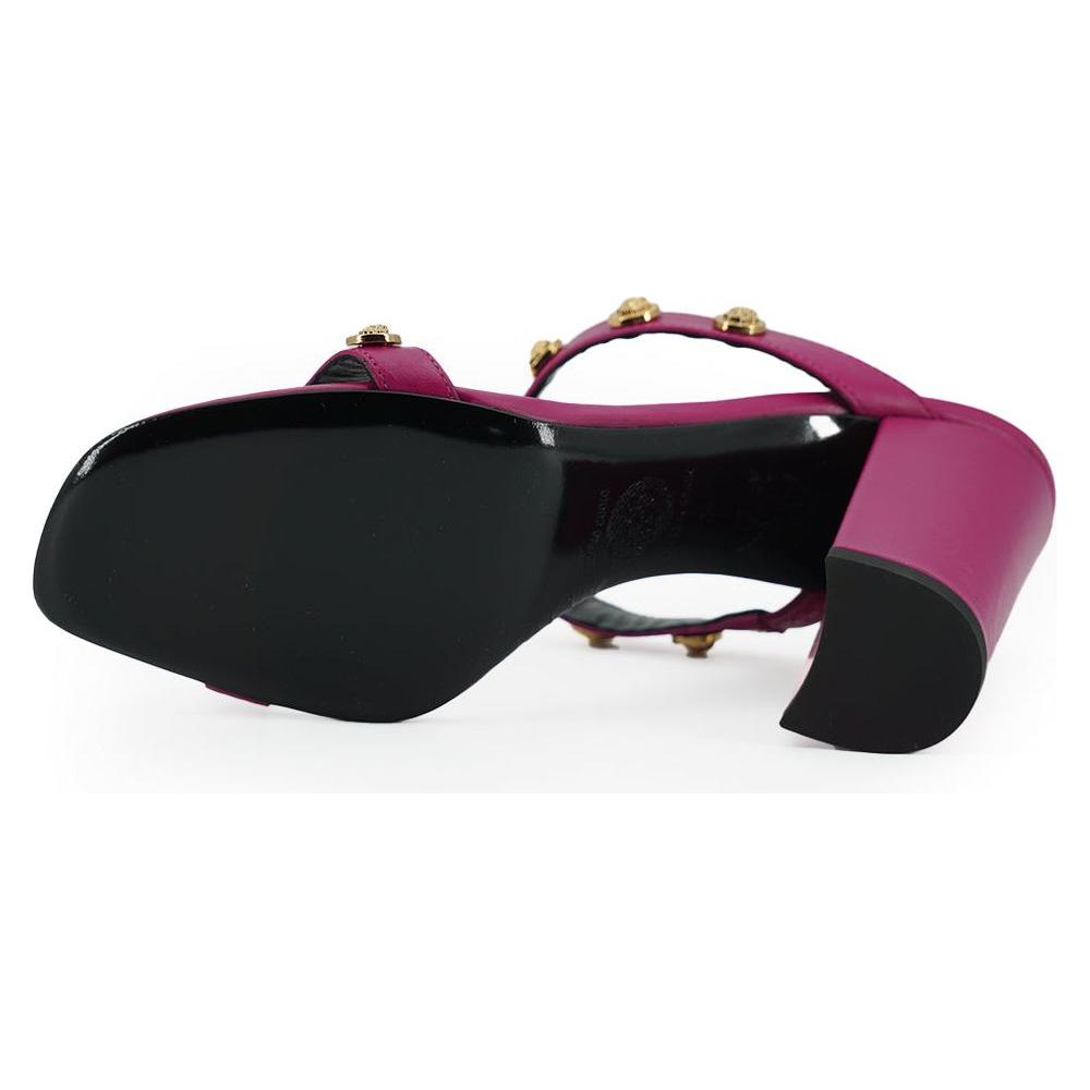 Versace Purple Calf Leather High Heel Sandals