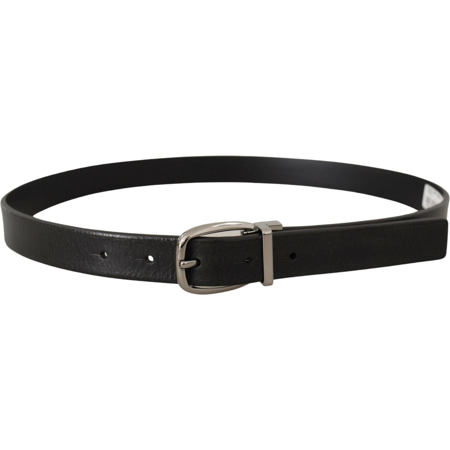 Dolce & Gabbana Elegant Black Leather Belt with Metal Buckle Dolce & Gabbana