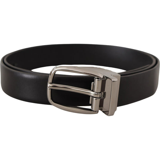 Dolce & Gabbana Black Leather Silver Metal Chrome Logo Buckle Belt1728,5 Inches,67345645728,75 cm / 29,80 cm / 32 Inches,Accessories,Belts - Accessories,Belts - Men - Accessories,Black,Dolce & Gabbana,Material: Leather,Men,Men - Accessories,New with tags,