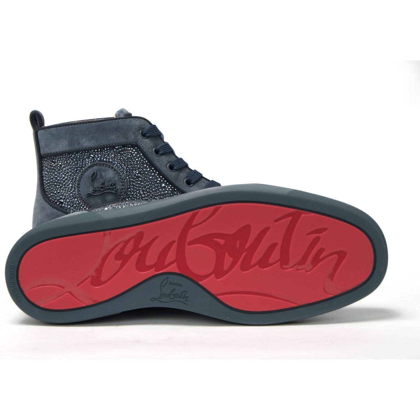 Christian Louboutin Blue Louis Junior Spikes Sneaker Shoes Christian Louboutin