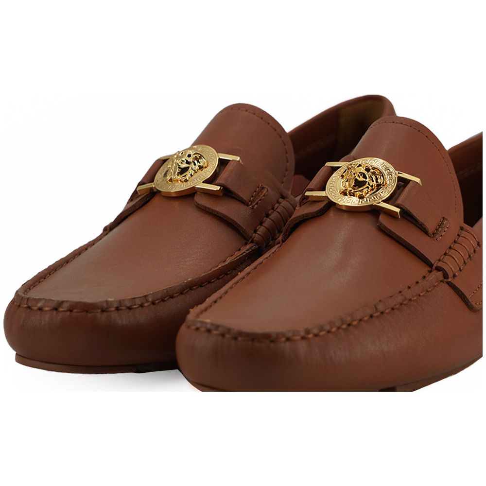 Versace Elegant Medusa-Embossed Leather Loafers Versace