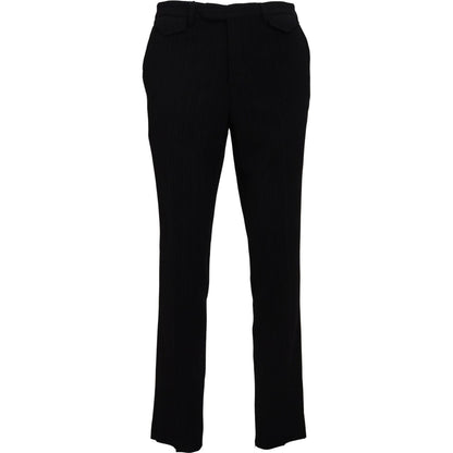BENCIVENGA Black Cotton Straight Fit Men Formal Pants