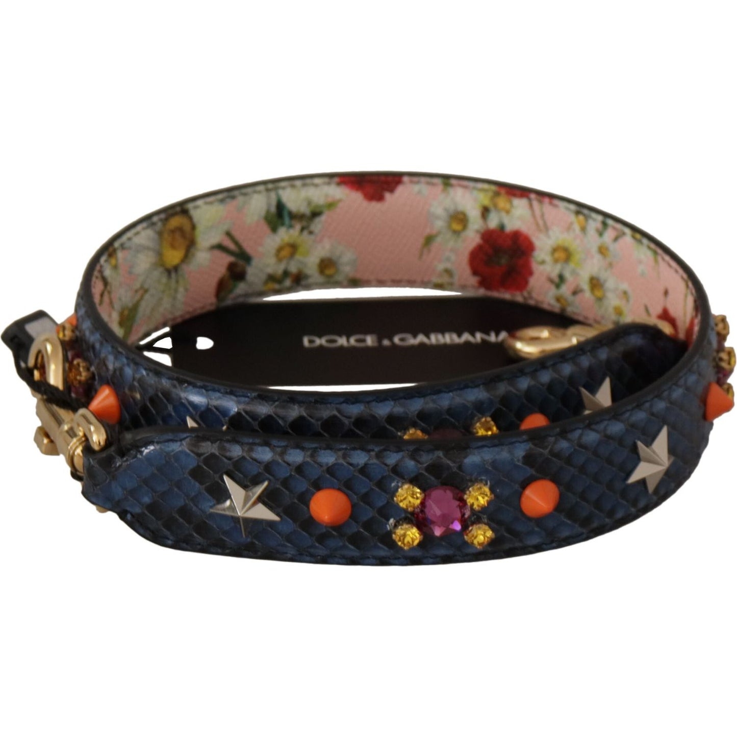 Dolce & Gabbana Elegant Blue Python Leather Bag Strap Dolce & Gabbana