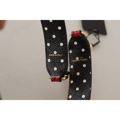 Dolce & Gabbana Red Python Leather Crystals Reversible Shoulder Strap