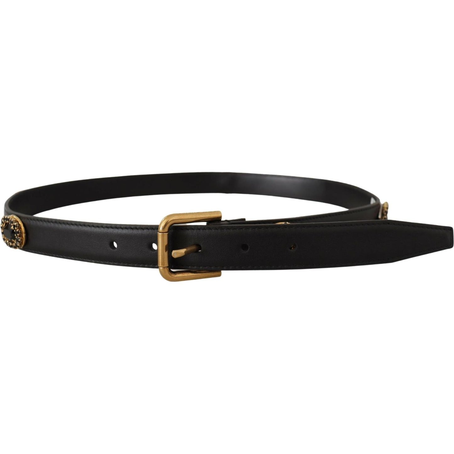 Dolce & Gabbana Elegant Black Leather Logo Belt Dolce & Gabbana