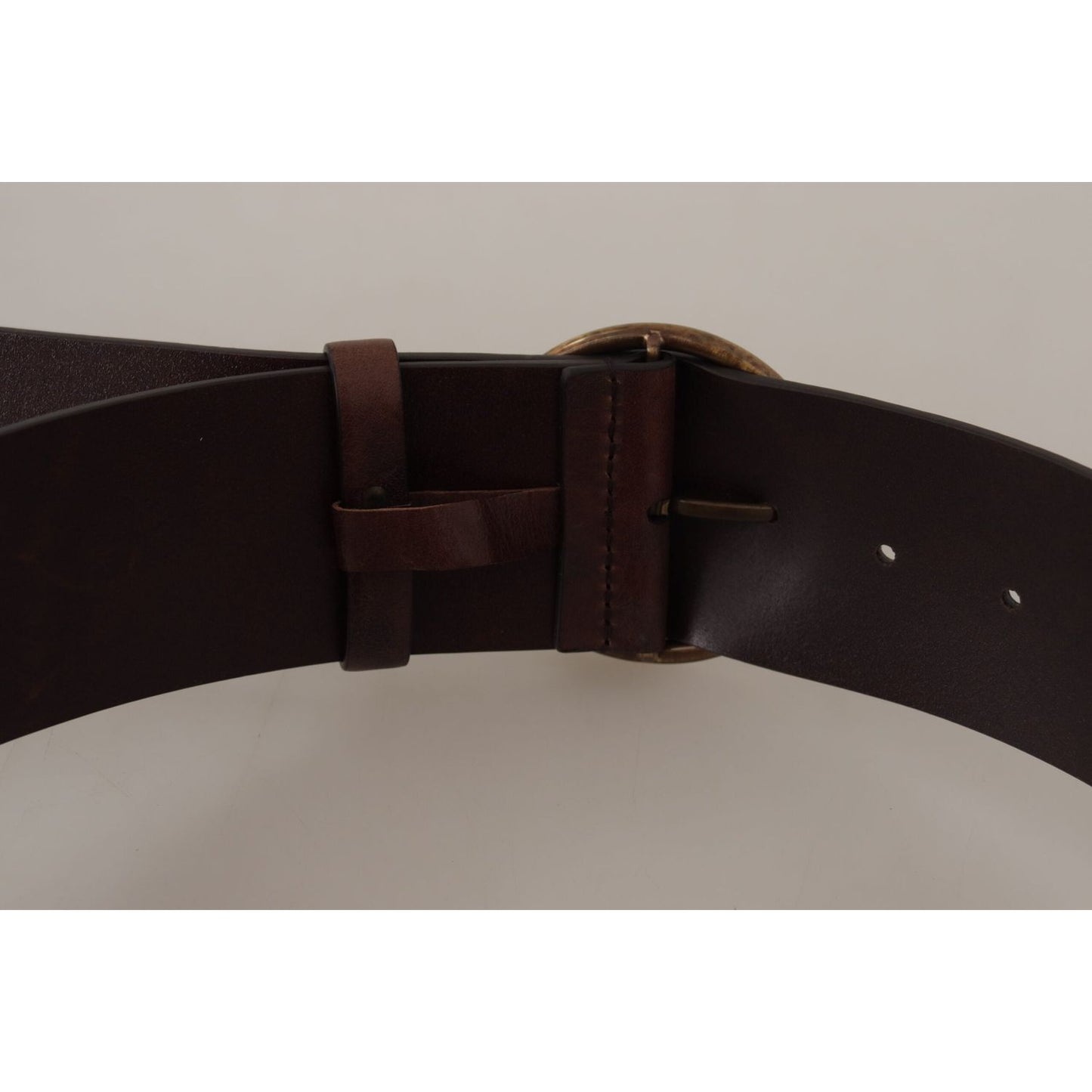 Dolce & Gabbana Elegant Leather Belt with Engraved Buckle Dolce & Gabbana