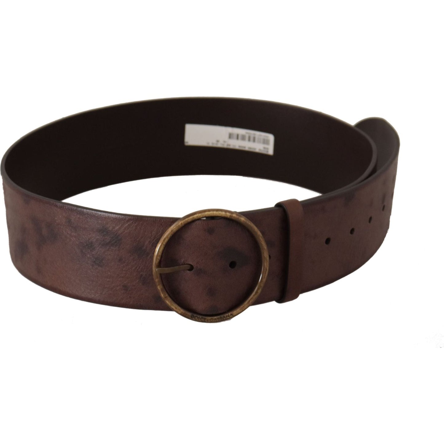 Dolce & Gabbana Elegant Dark Brown Leather Belt with Logo Buckle Dolce & Gabbana