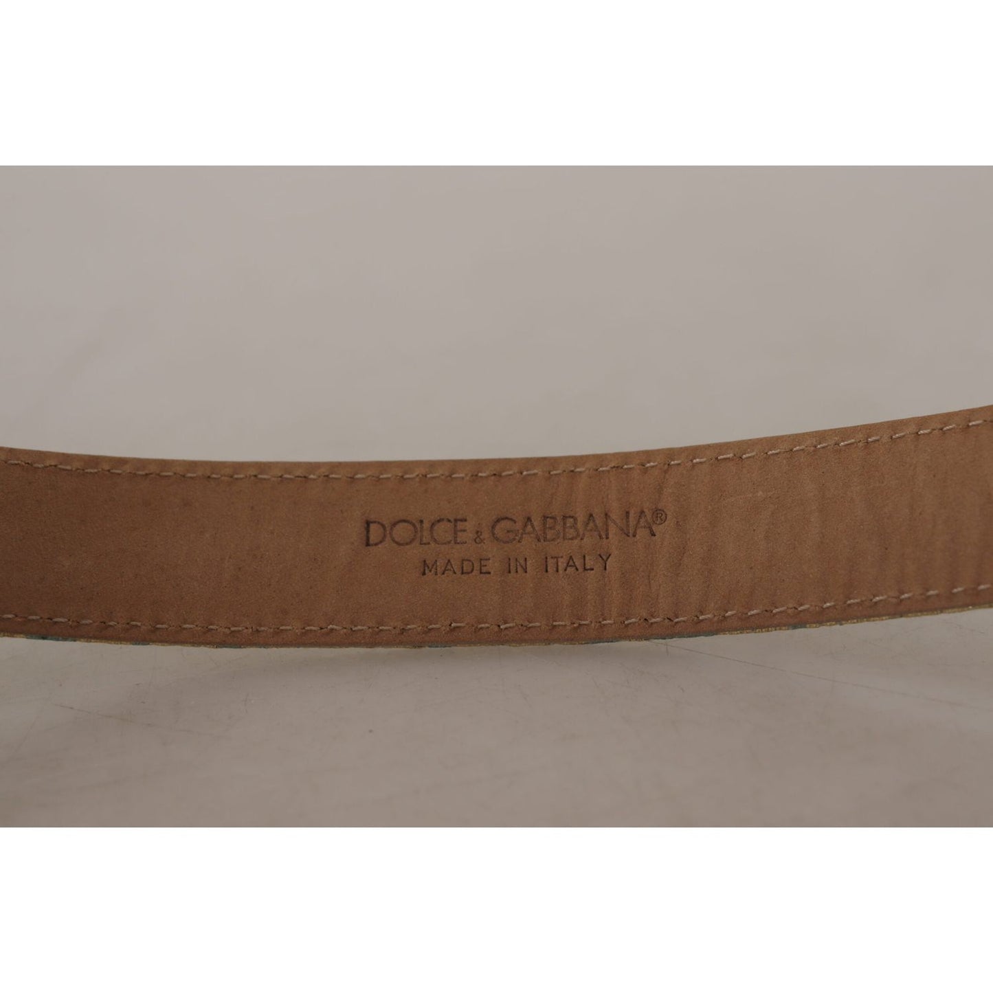 Dolce & Gabbana Elegant Light Blue Leather Belt with Gold Buckle Dolce & Gabbana