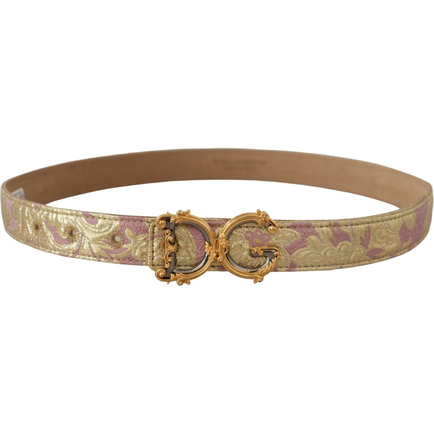 Dolce & Gabbana Chic Gold and Pink Leather Belt Dolce & Gabbana