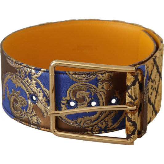 Dolce & Gabbana Elegant Blue Leather Belt with Metal Buckle Dolce & Gabbana