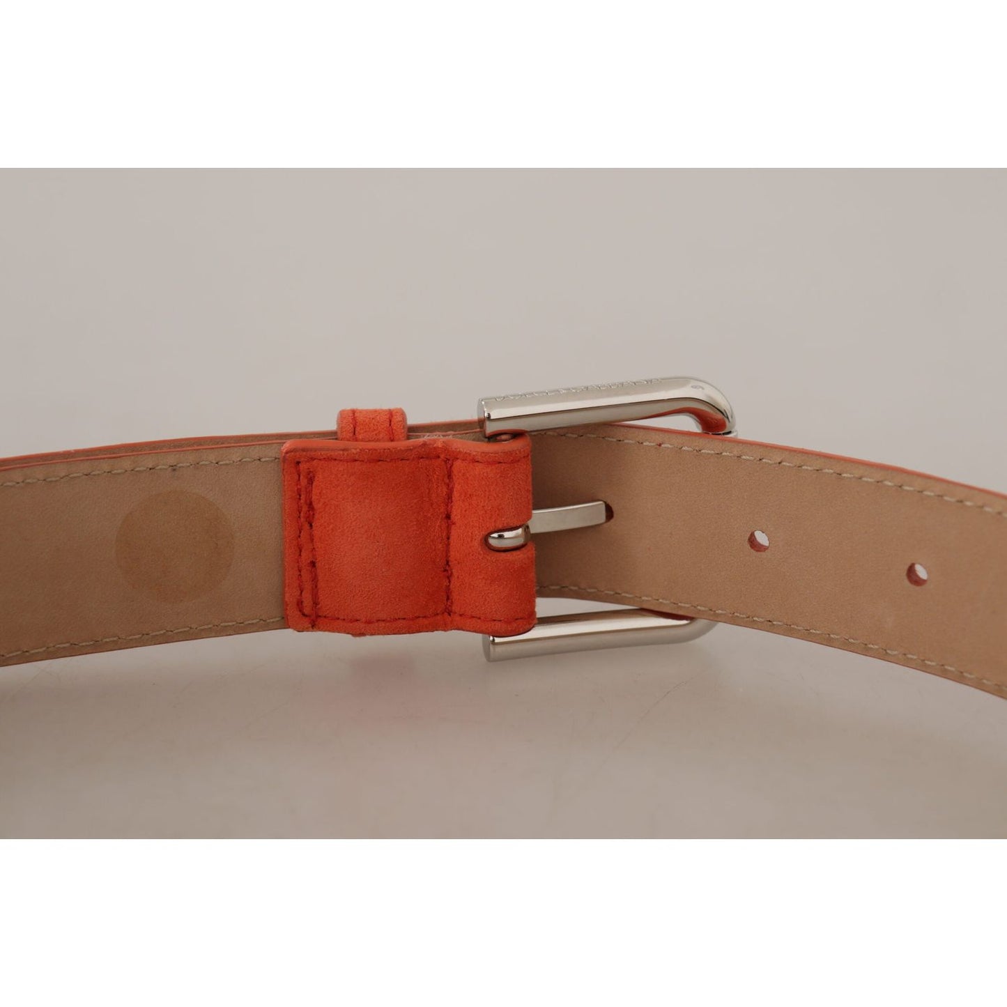 Elegant Suede Leather Belt in Vibrant Orange