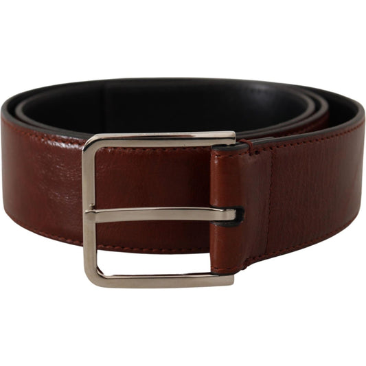 Elegant Leather Belt with Engraved Buckle