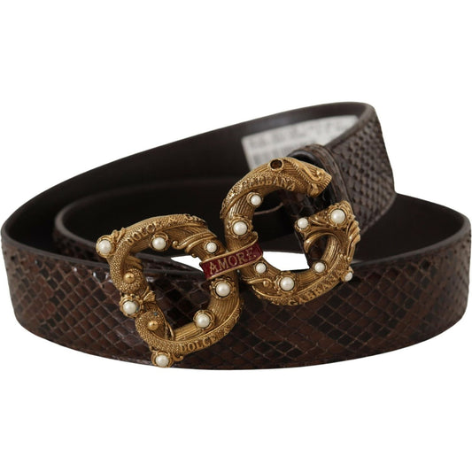 Dolce & Gabbana Elegant Snakeskin Leather Belt Dolce & Gabbana