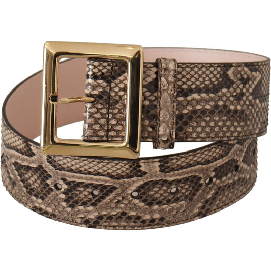 Dolce & Gabbana Elegant Leather Belt with Logo Buckle Dolce & Gabbana