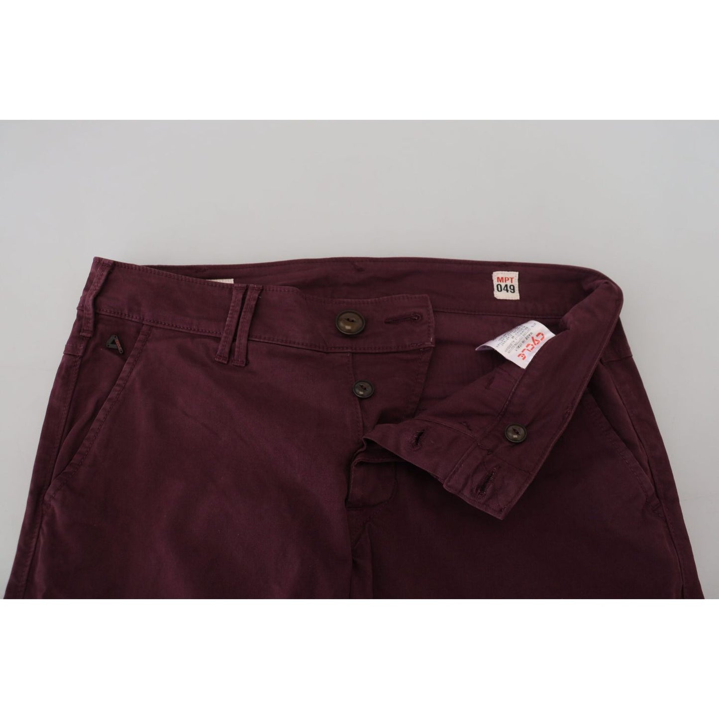 CYCLE Maroon Skinny Fit Cotton Pants CYCLE