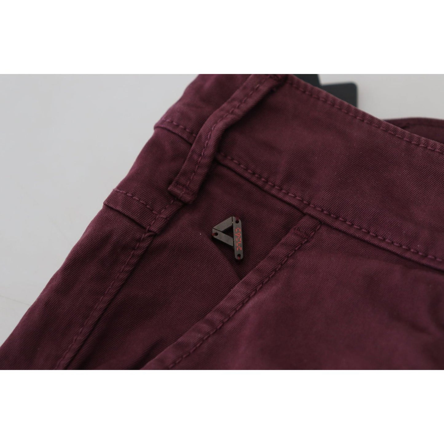 CYCLE Maroon Skinny Fit Cotton Pants CYCLE