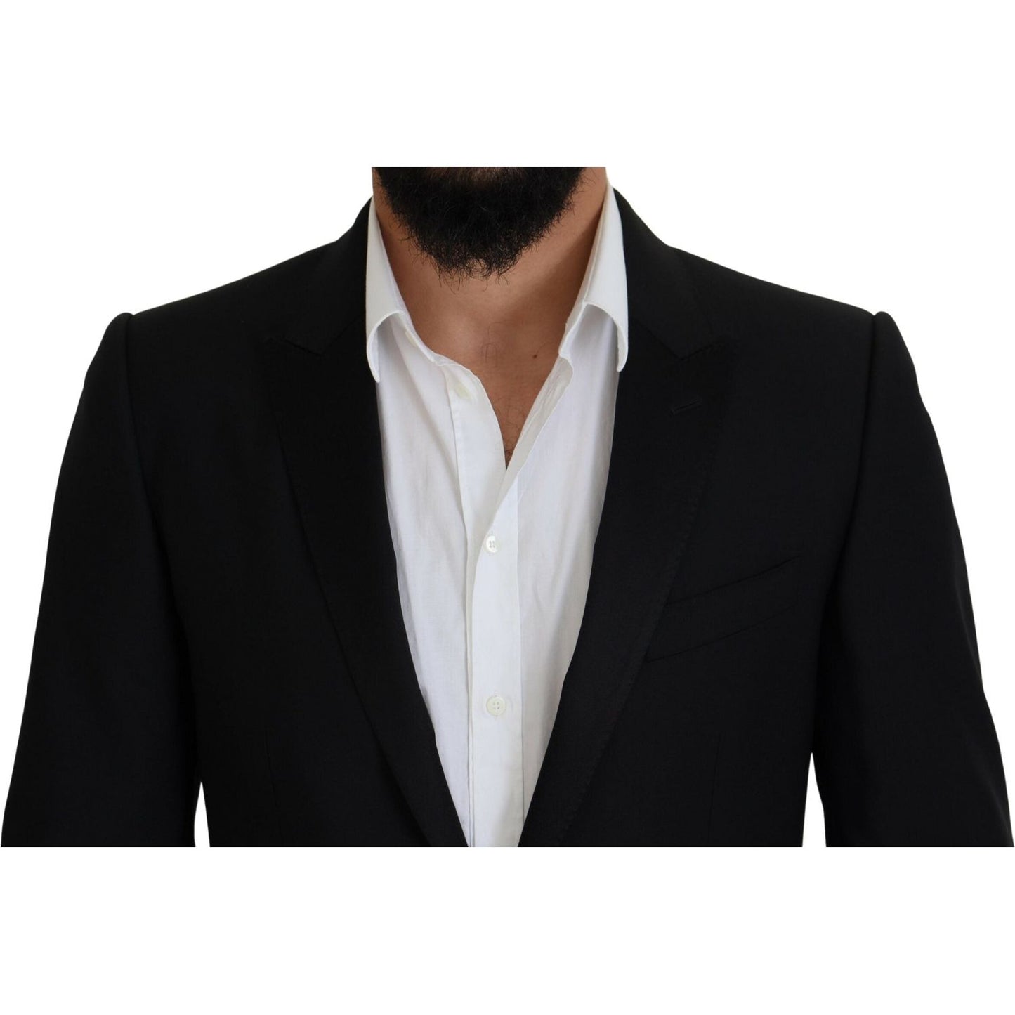 Dolce & Gabbana Black Slim Fit Formal Martini Blazer